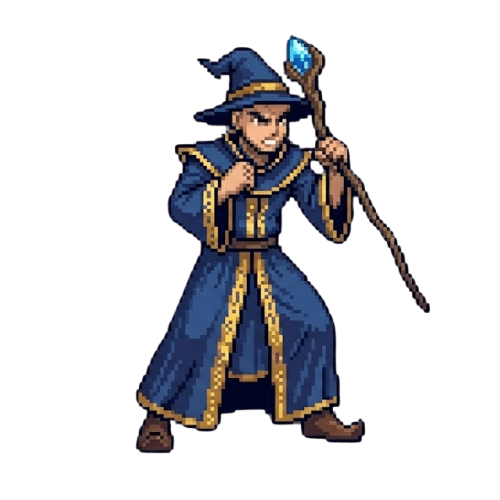 Wizard - Gamified Fundamental Analysis character for trading education